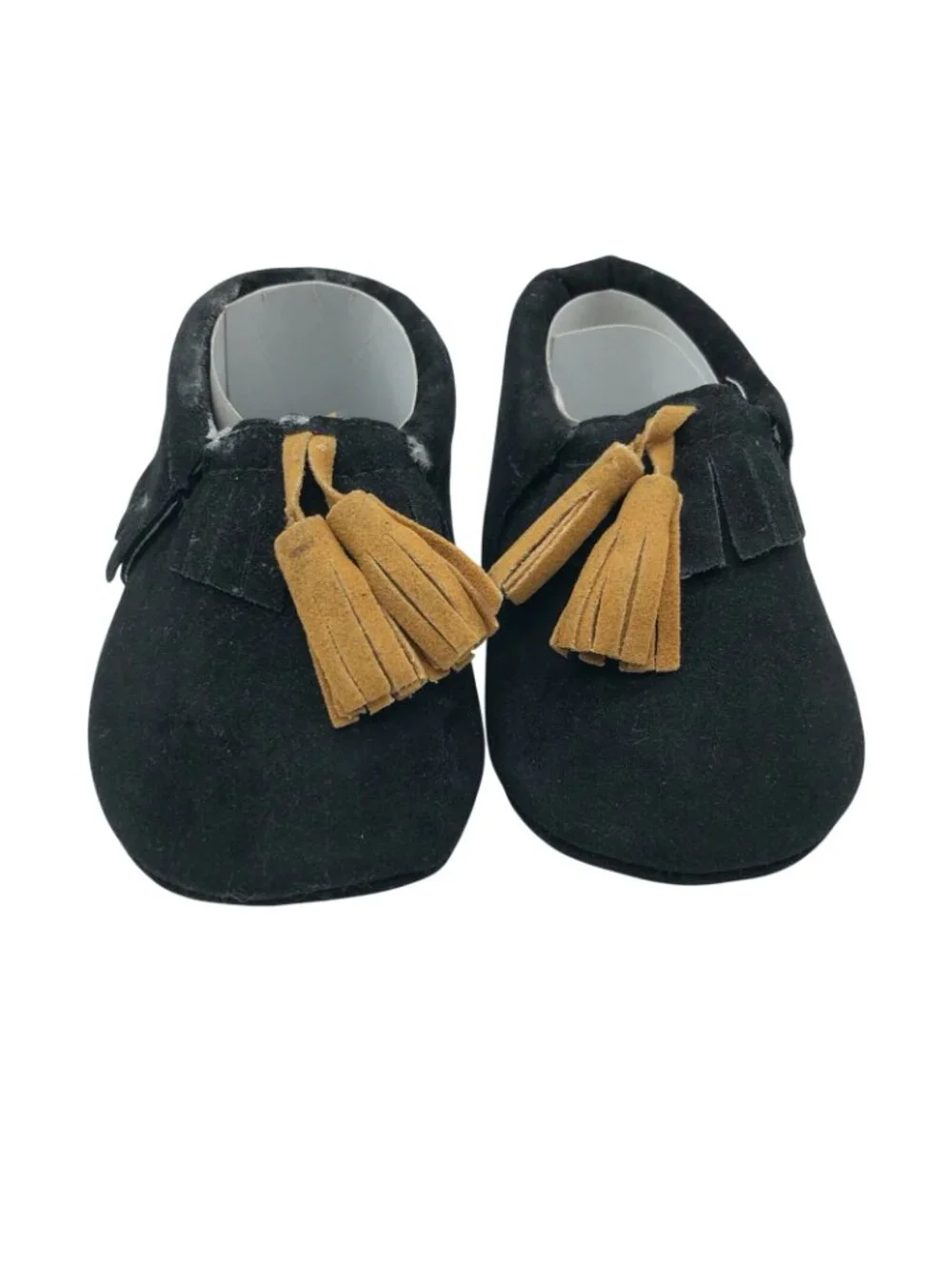 Toddler Boys Girls Moccasins Faux Suede Fringe Tassel Slip On Black Brown US 5